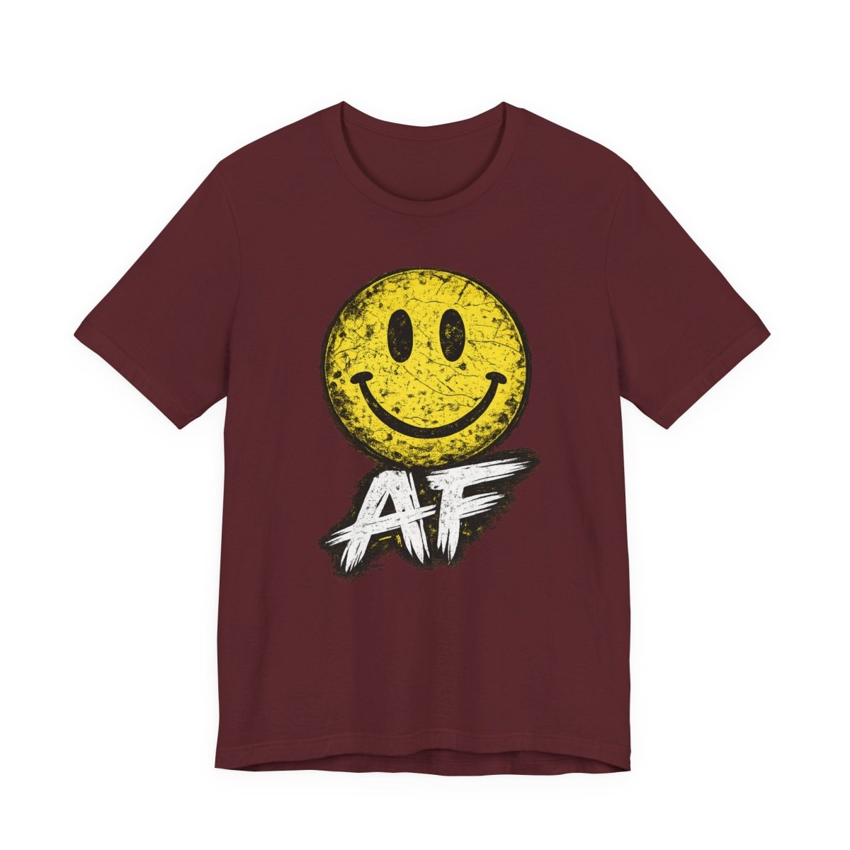 Happy AF T-Shirt | Vintage Smiley Face Graphic Tee - Anything AF