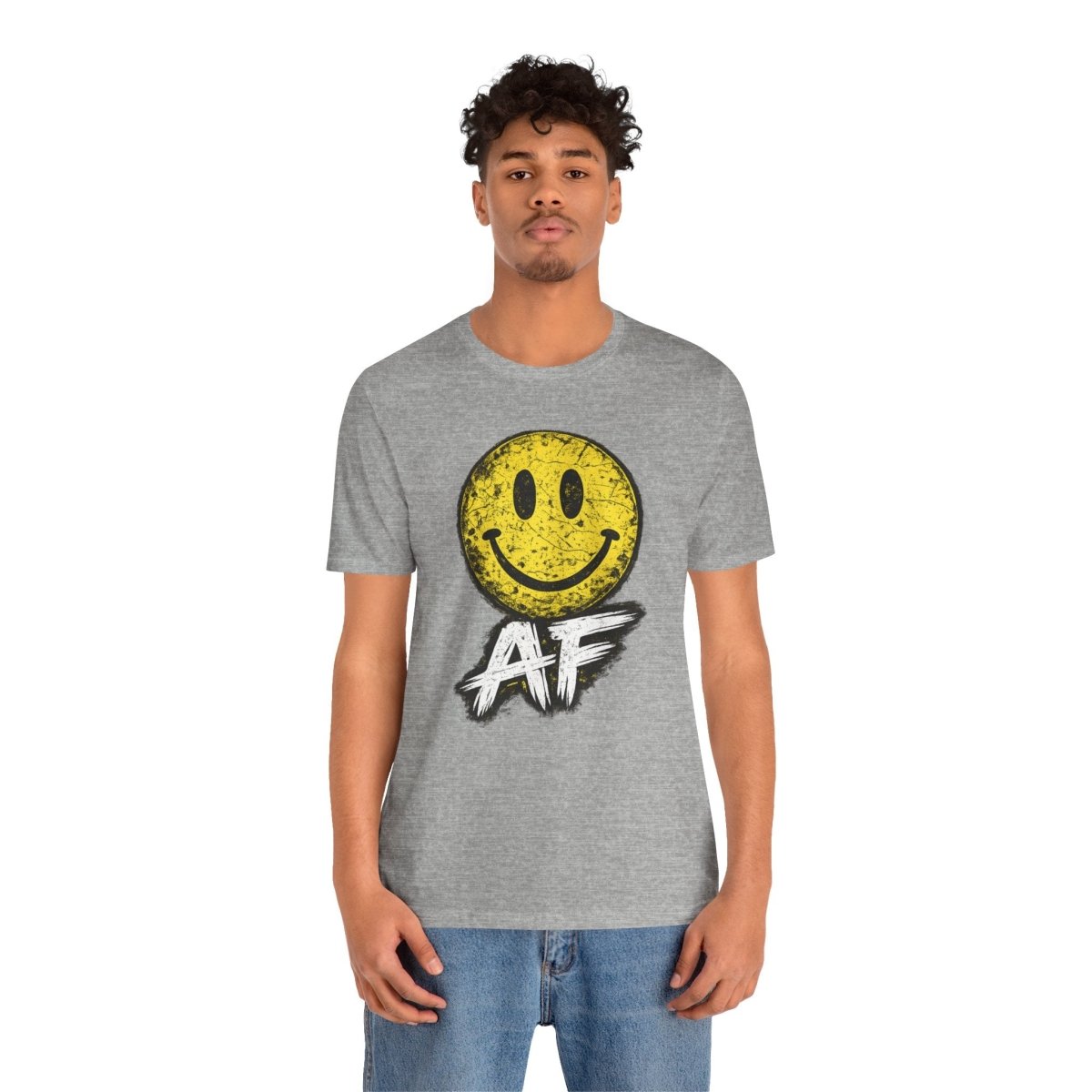 Happy AF T-Shirt | Vintage Smiley Face Graphic Tee - Anything AF