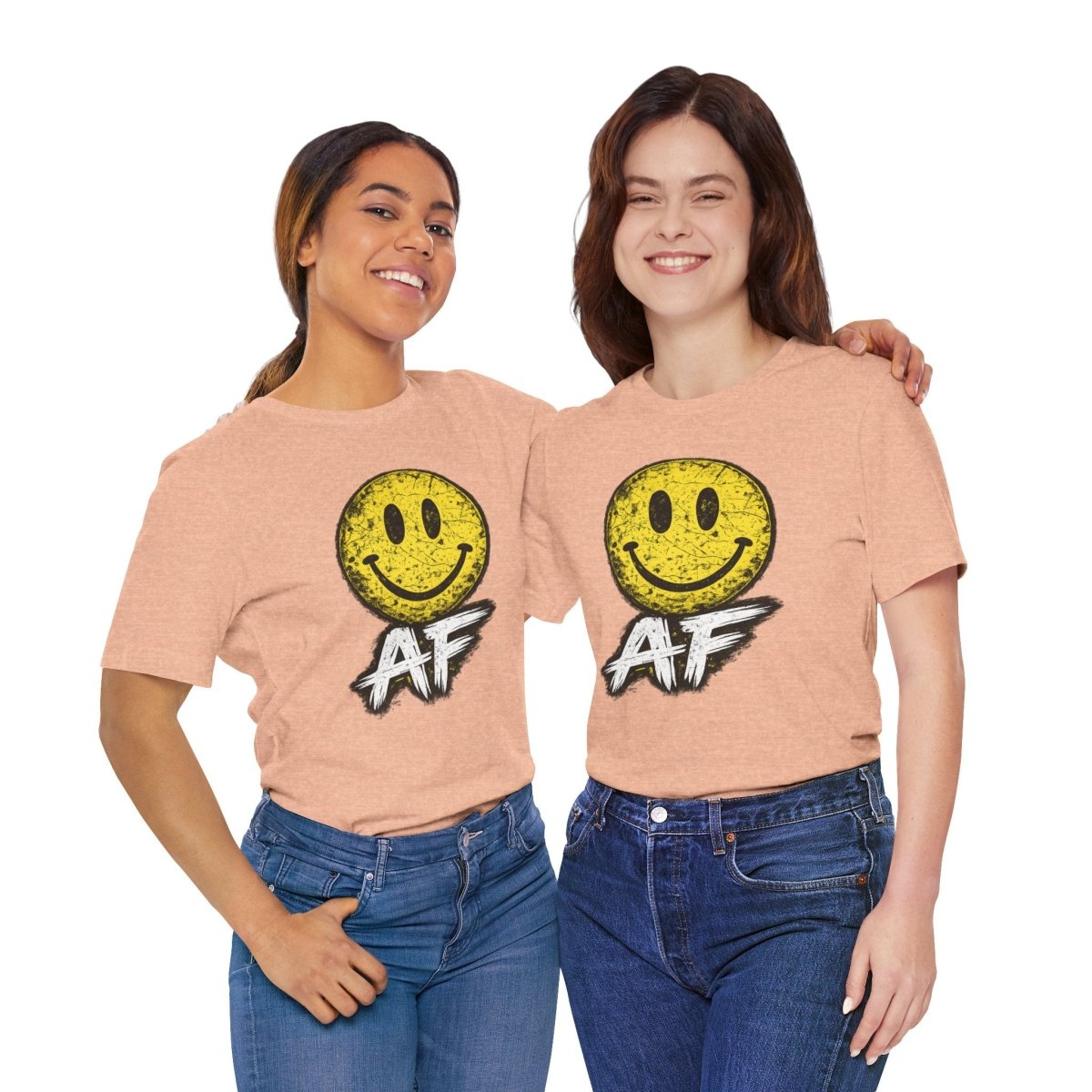 Happy AF T-Shirt | Vintage Smiley Face Graphic Tee - Anything AF
