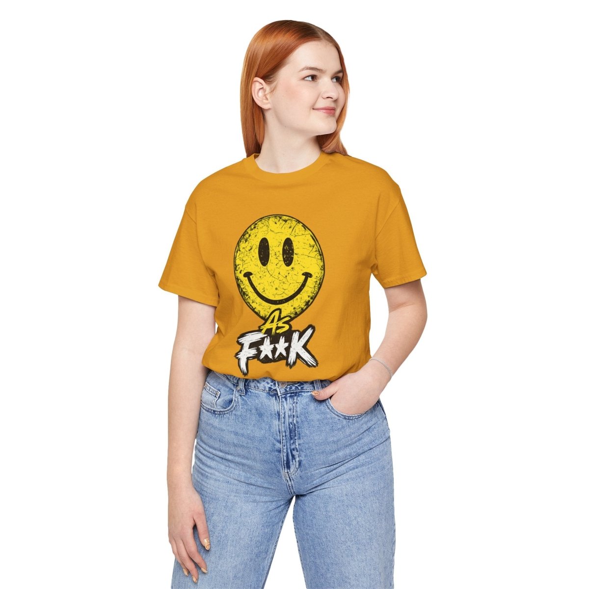 Happy As F**K T-Shirt | Vintage Smiley Face Graphic Tee - Anything AF