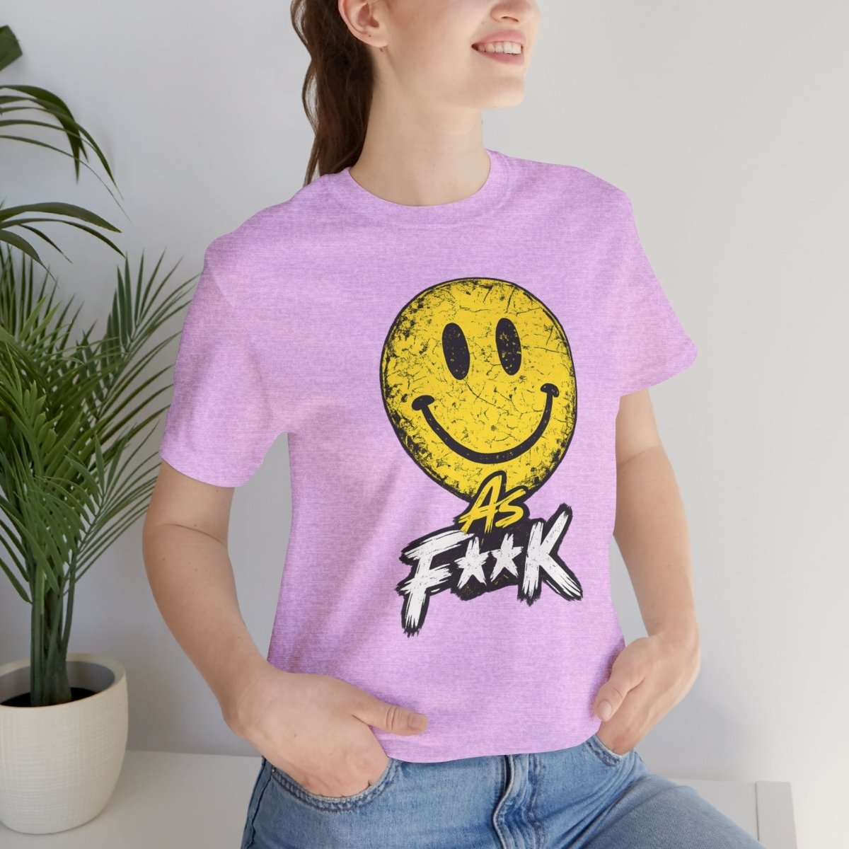 Happy As F**K T-Shirt | Vintage Smiley Face Graphic Tee - Anything AF