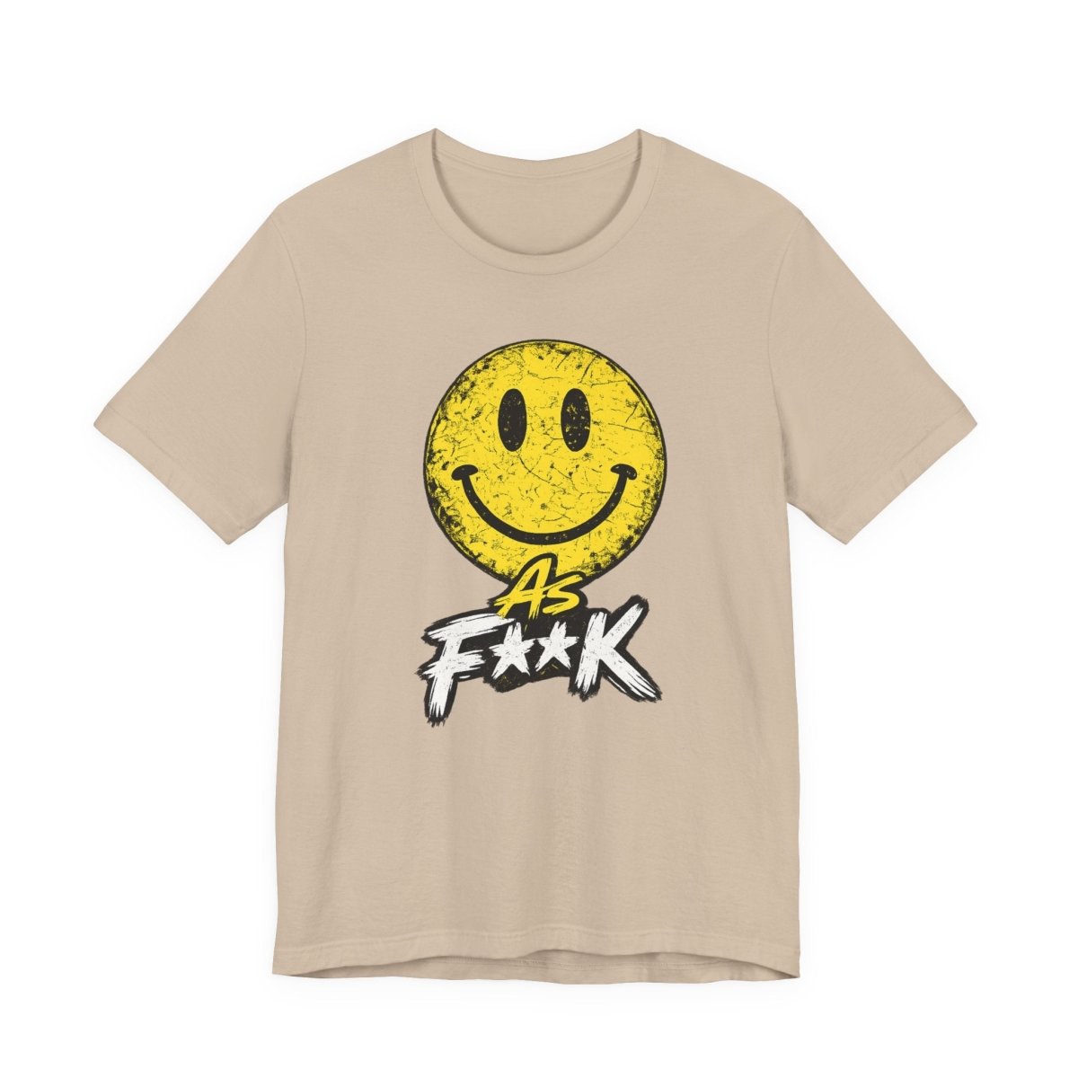 Happy As F**K T-Shirt | Vintage Smiley Face Graphic Tee - Anything AF