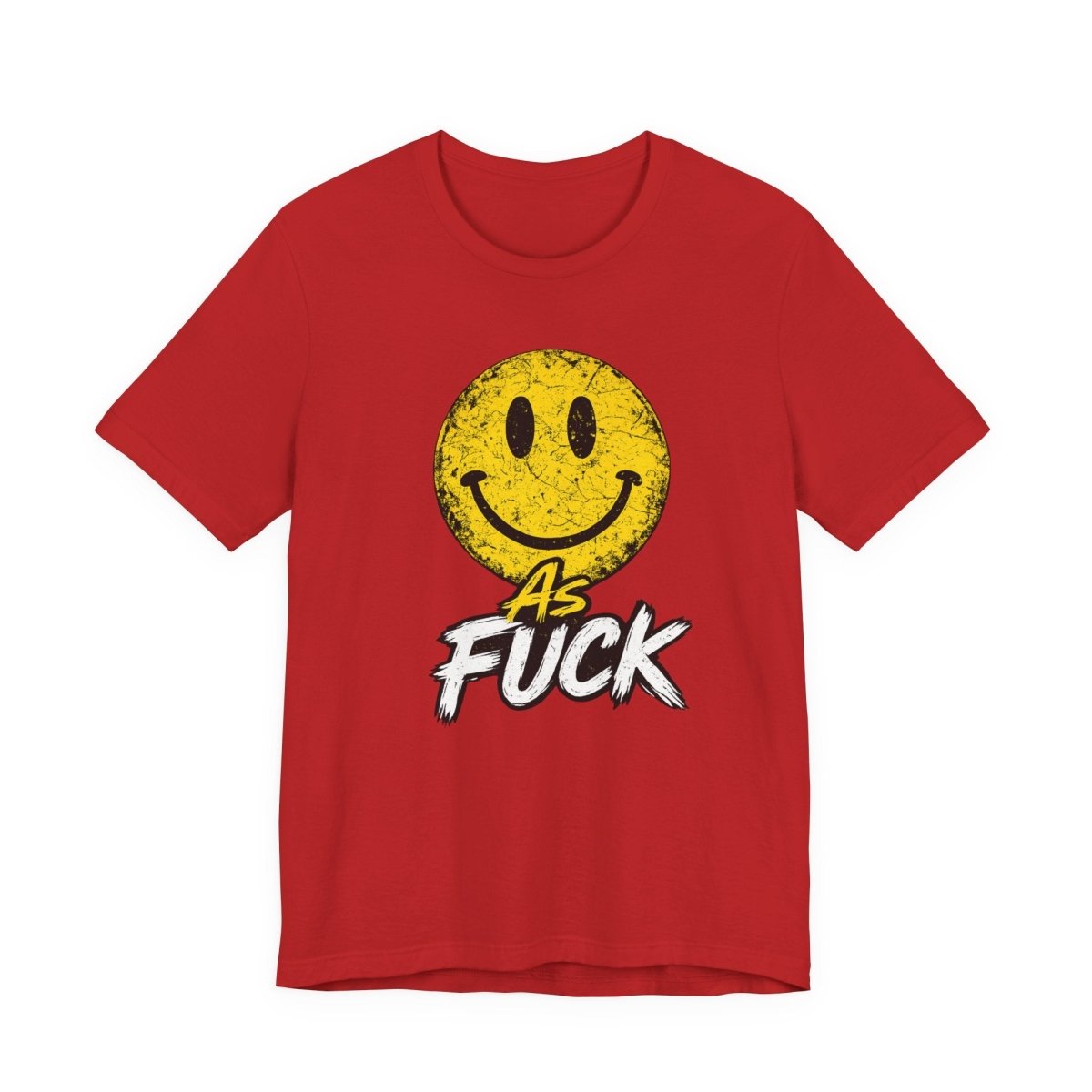 Happy As Fuck T-Shirt | Vintage Smiley Face Graphic Tee - Anything AF