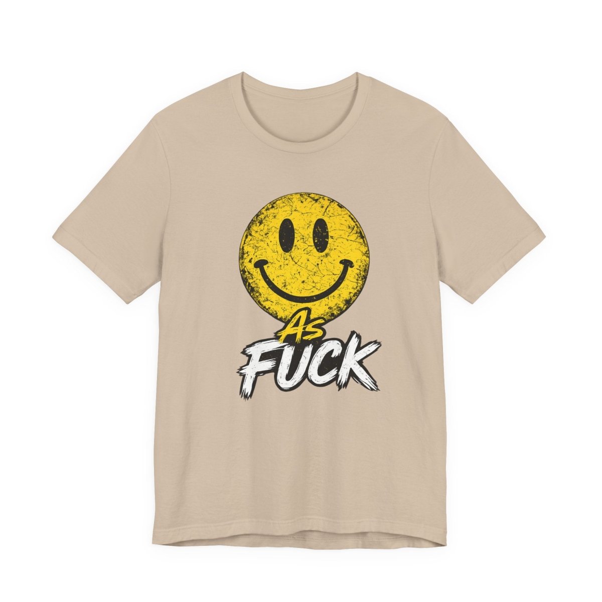 Happy As Fuck T-Shirt | Vintage Smiley Face Graphic Tee - Anything AF