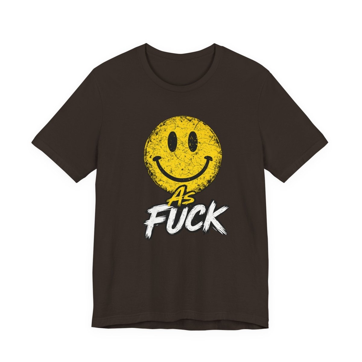 Happy As Fuck T-Shirt | Vintage Smiley Face Graphic Tee - Anything AF