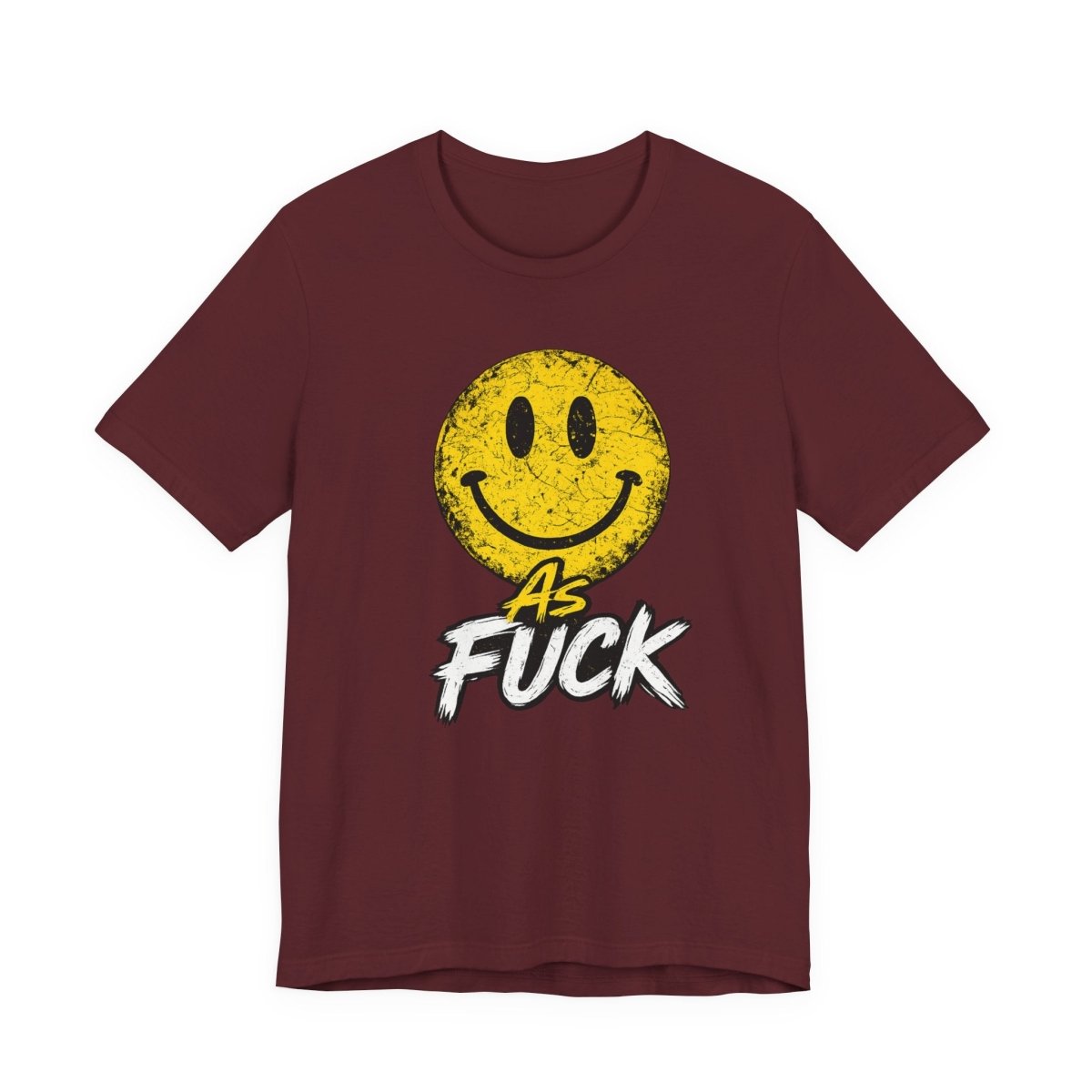 Happy As Fuck T-Shirt | Vintage Smiley Face Graphic Tee - Anything AF