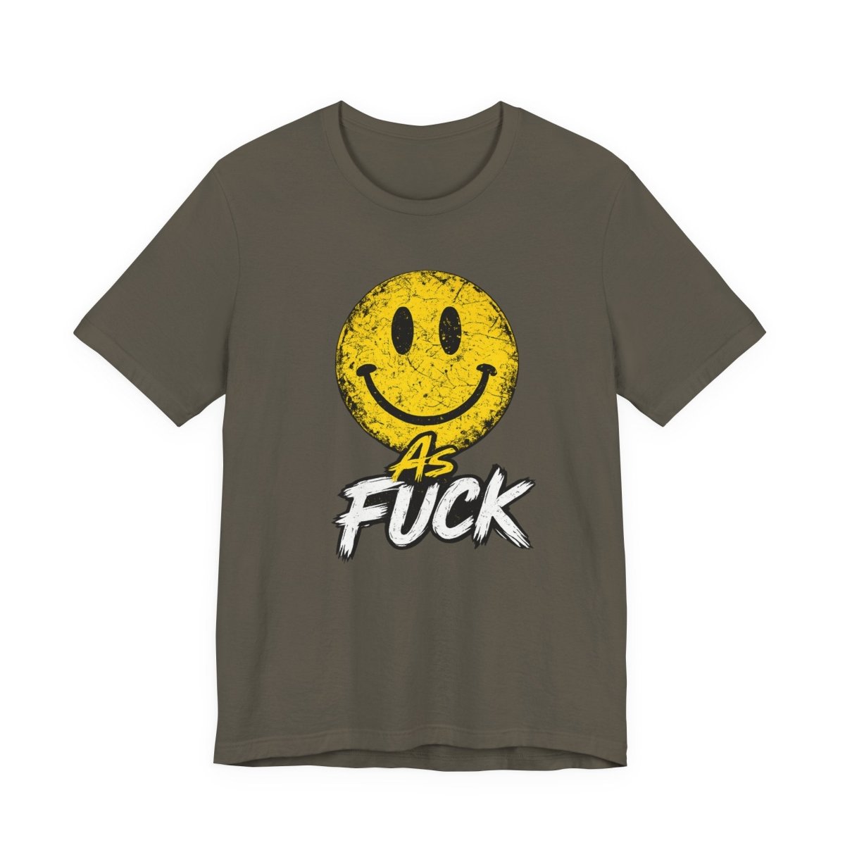 Happy As Fuck T-Shirt | Vintage Smiley Face Graphic Tee - Anything AF