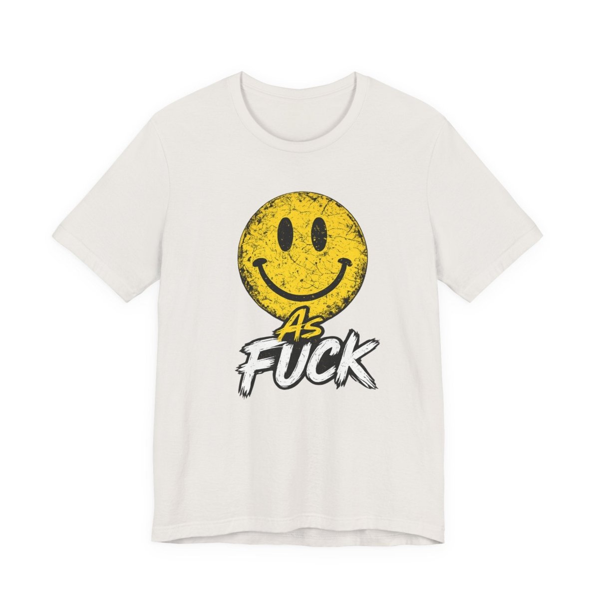 Happy As Fuck T-Shirt | Vintage Smiley Face Graphic Tee - Anything AF