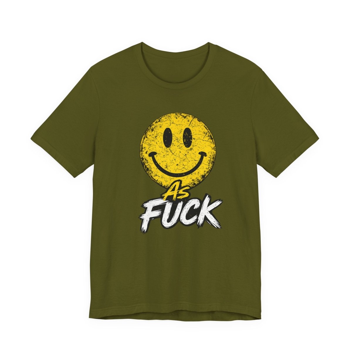 Happy As Fuck T-Shirt | Vintage Smiley Face Graphic Tee - Anything AF