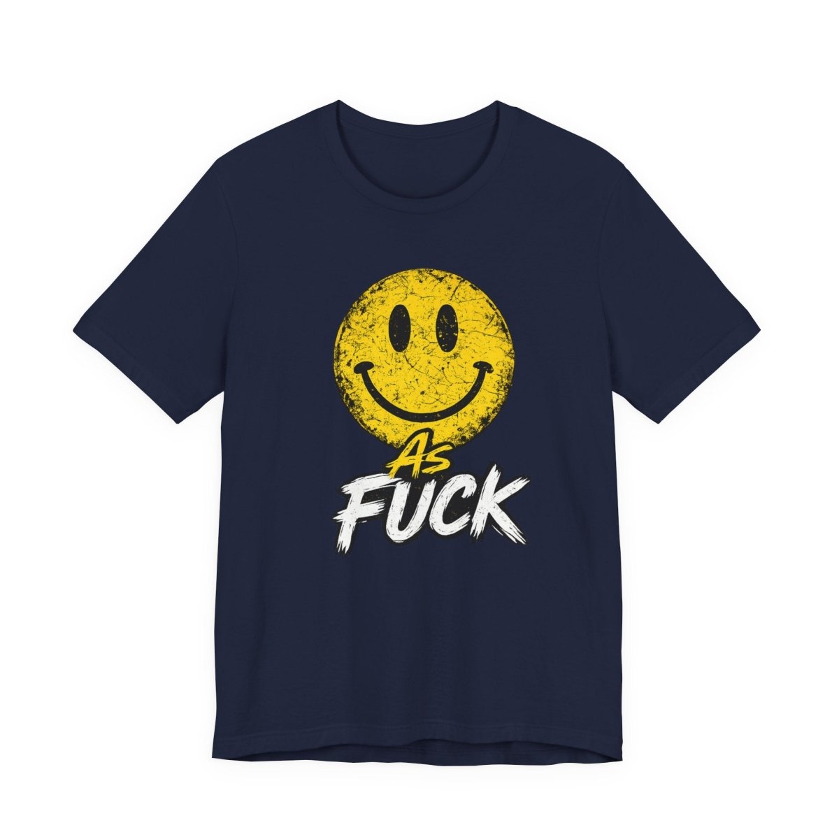 Happy As Fuck T-Shirt | Vintage Smiley Face Graphic Tee - Anything AF