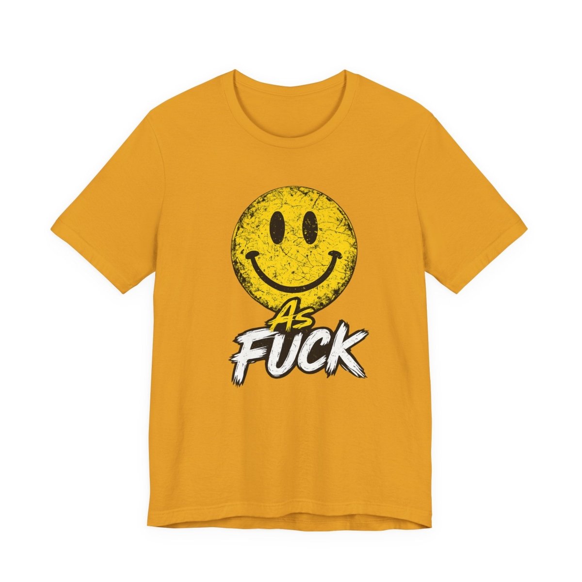 Happy As Fuck T-Shirt | Vintage Smiley Face Graphic Tee - Anything AF