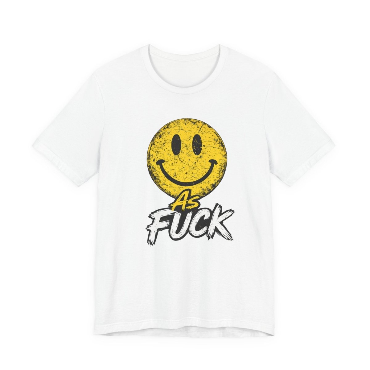 Happy As Fuck T-Shirt | Vintage Smiley Face Graphic Tee - Anything AF