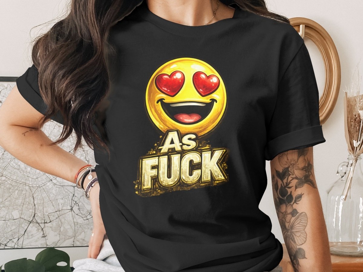 Heart Eyes As Fuck Emoji T-Shirt | Love Emoji NSFW Graphic Tee - Anything AF