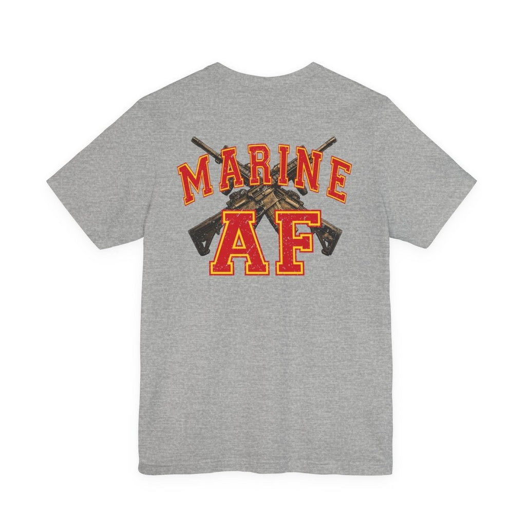 Marine AF Shirt | Marine As Fuck Double-Sided USMC Inspired T-Shirt | Front Pocket AF & Back Print - Anything AF