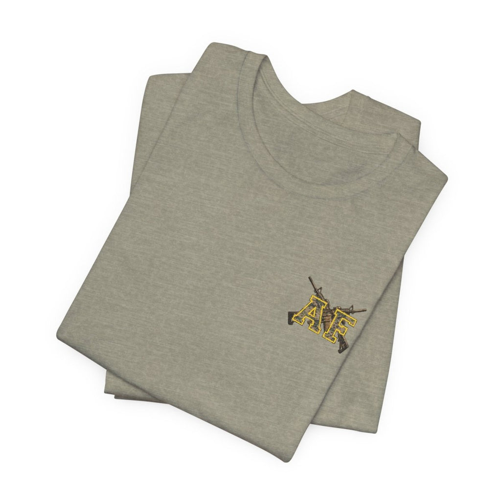 Marine AF Shirt | MARPAT Camo USMC Front & Back Print T-Shirt with Crossed Rifles - Anything AF