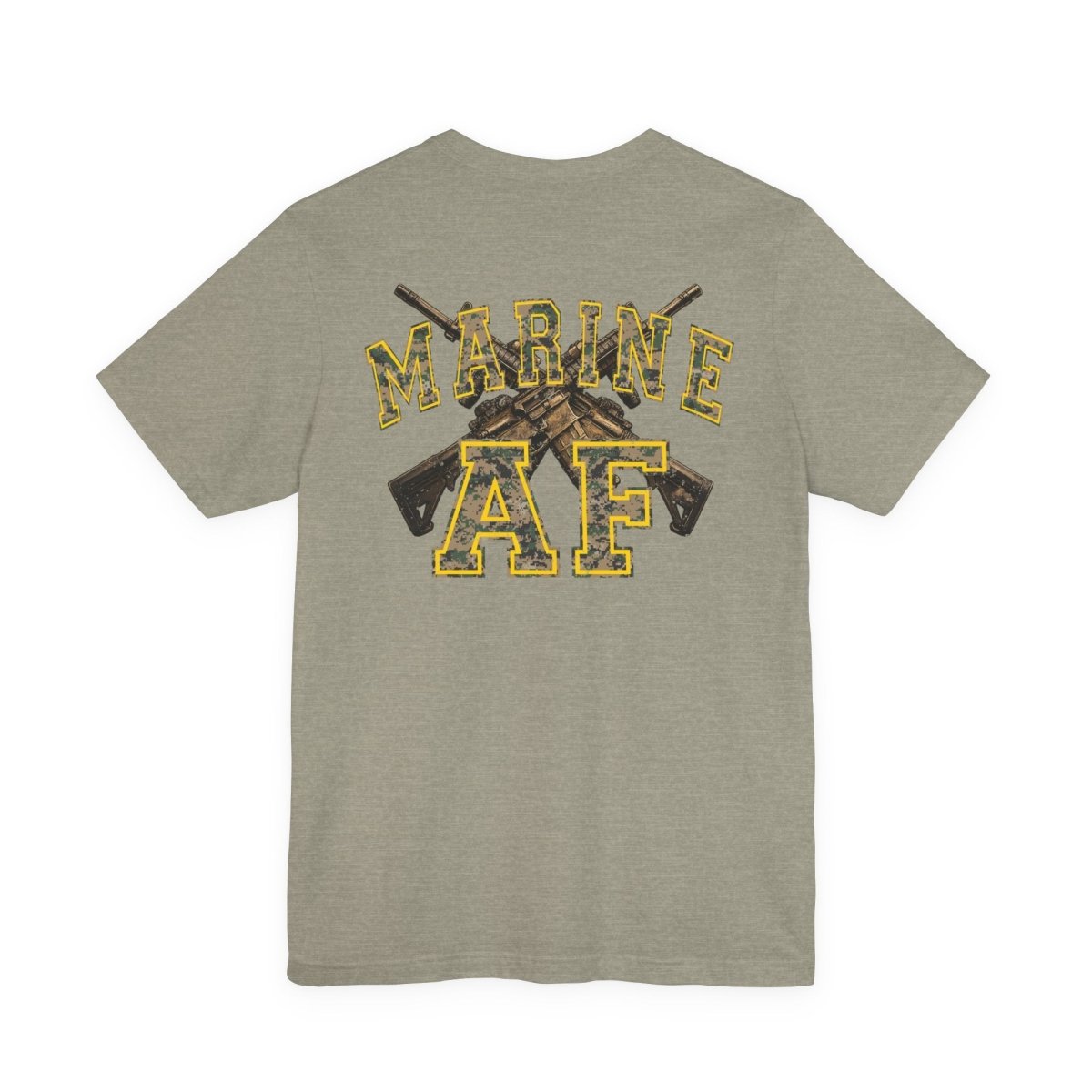 Marine AF Shirt | MARPAT Camo USMC Front & Back Print T-Shirt with Crossed Rifles - Anything AF