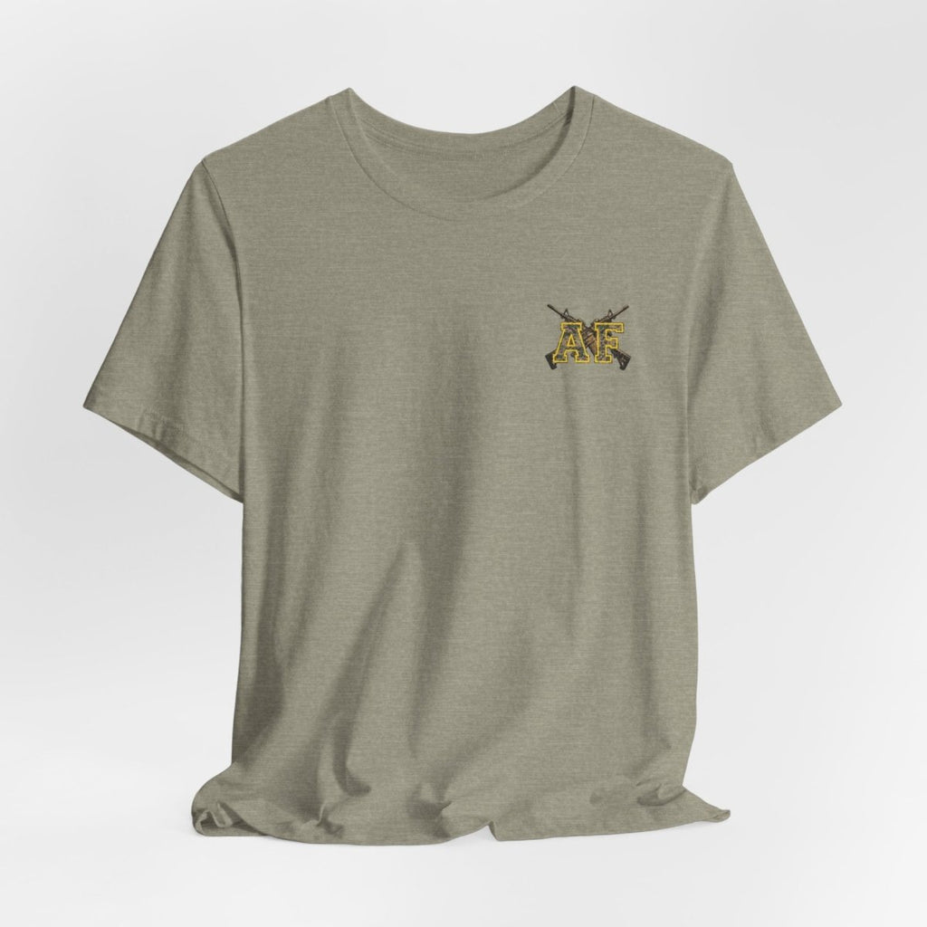 Marine AF Shirt | MARPAT Camo USMC Front & Back Print T-Shirt with Crossed Rifles - Anything AF