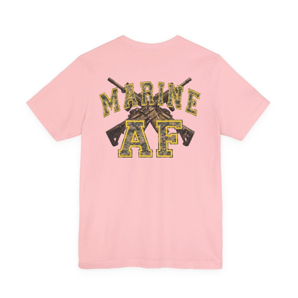 Marine AF Shirt | MARPAT Camo USMC Front & Back Print T-Shirt with Crossed Rifles - Anything AF
