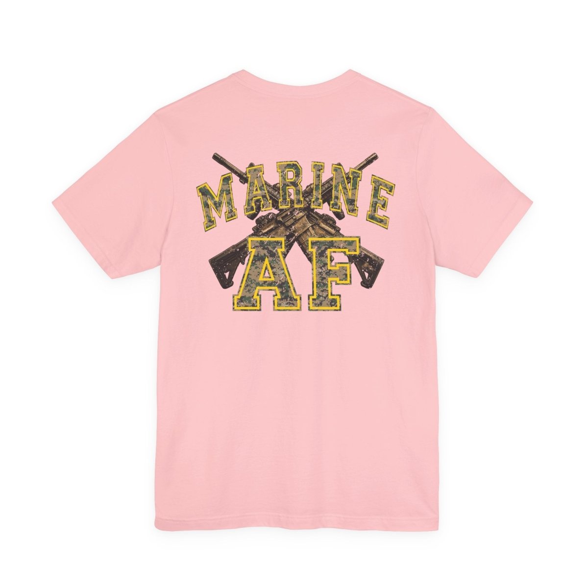 Marine AF Shirt | MARPAT Camo USMC Front & Back Print T-Shirt with Crossed Rifles - Anything AF
