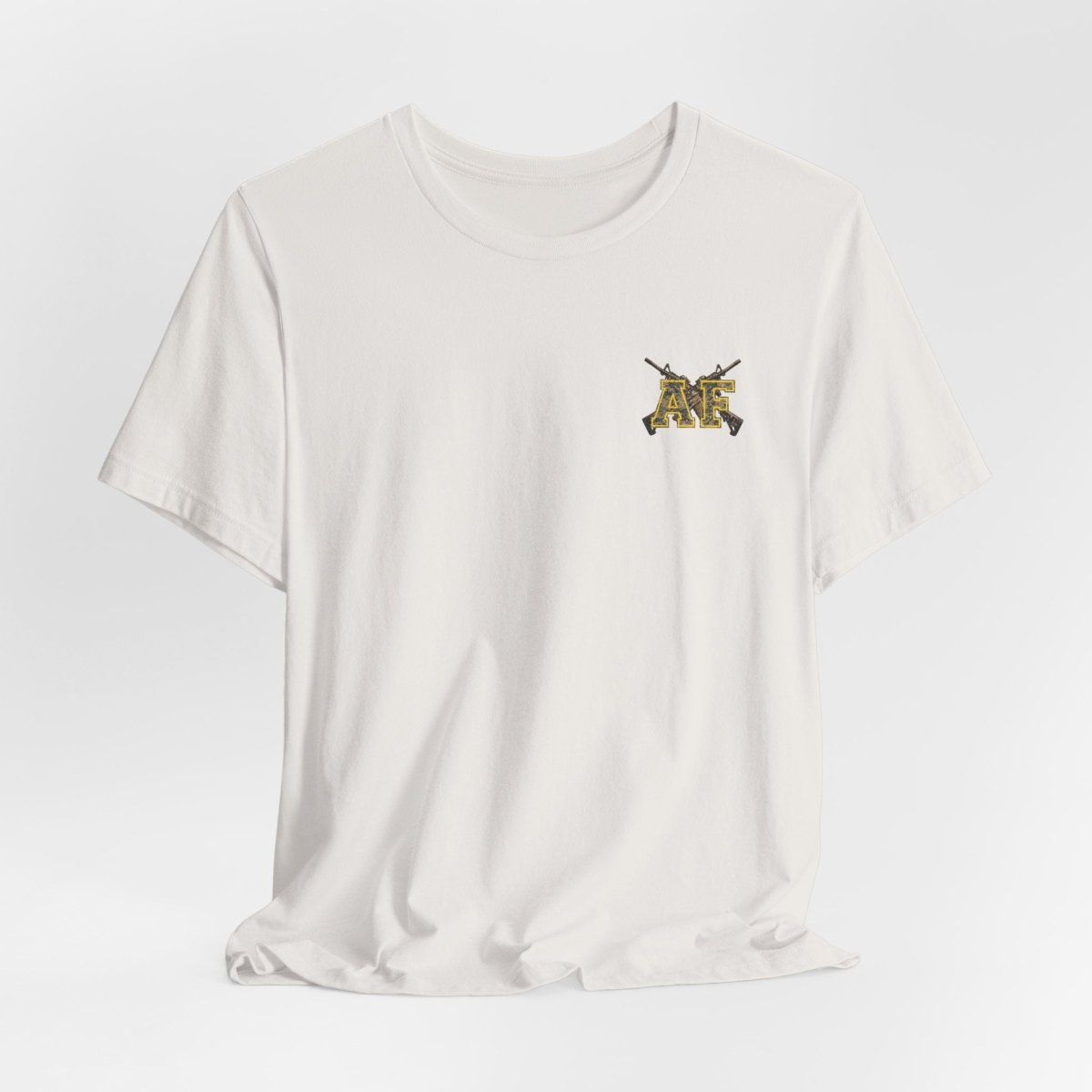 Marine AF Shirt | MARPAT Camo USMC Front & Back Print T-Shirt with Crossed Rifles - Anything AF