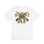 Marine AF Shirt | MARPAT Camo USMC Front & Back Print T-Shirt with Crossed Rifles - Anything AF