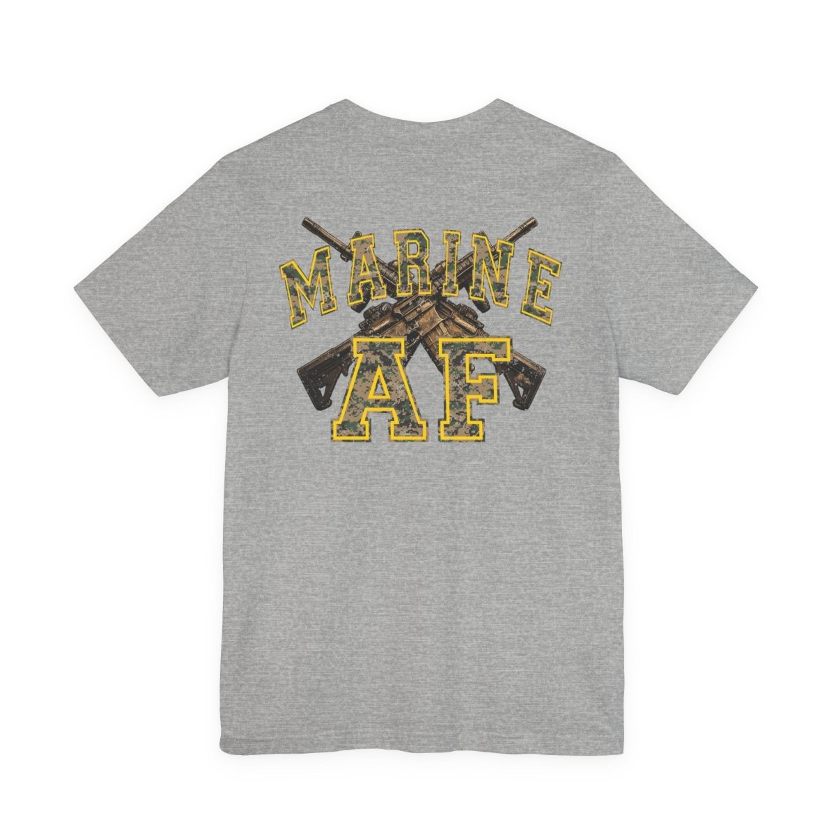 Marine AF Shirt | MARPAT Camo USMC Front & Back Print T-Shirt with Crossed Rifles - Anything AF