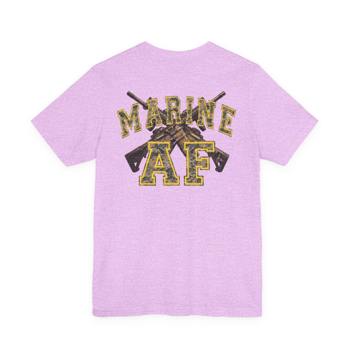 Marine AF Shirt | MARPAT Camo USMC Front & Back Print T-Shirt with Crossed Rifles - Anything AF