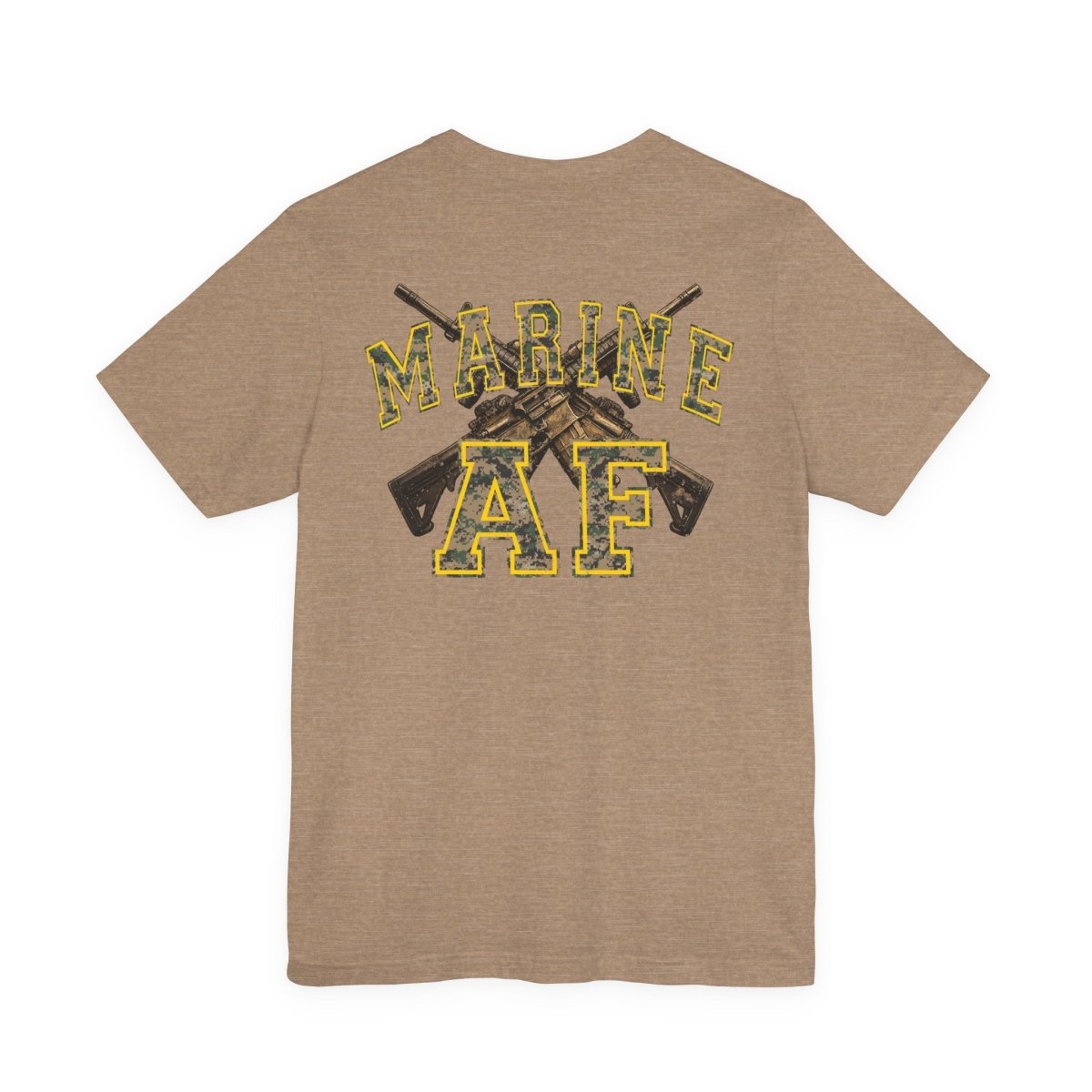 Marine AF Shirt | MARPAT Camo USMC Front & Back Print T-Shirt with Crossed Rifles - Anything AF