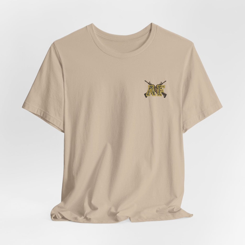 Marine AF Shirt | MARPAT Camo USMC Front & Back Print T-Shirt with Crossed Rifles - Anything AF