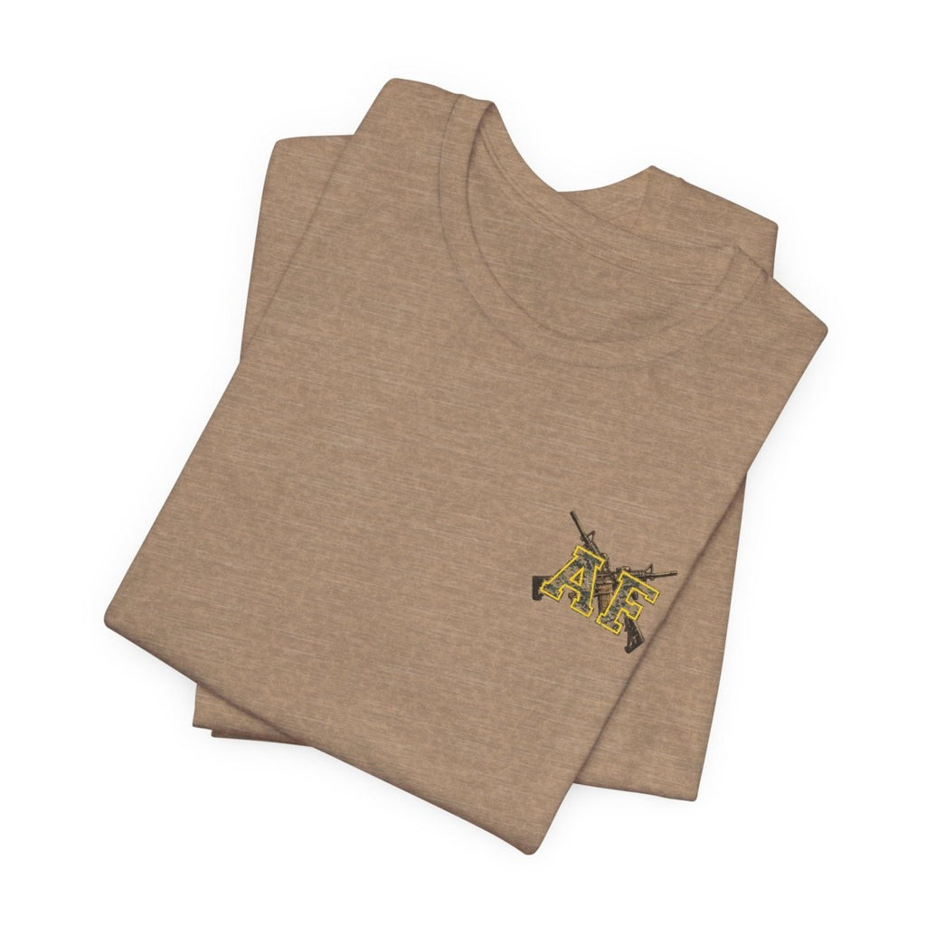 Marine AF Shirt | MARPAT Camo USMC Front & Back Print T-Shirt with Crossed Rifles - Anything AF