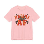 Marine AF Shirt | USMC Marine AF Front Print T-Shirt with Crossed Rifles Design - Anything AF