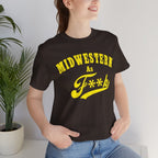Midwestern AF Graphic Tee | Funny Midwest Culture Shirt with Vintage Style Yellow Print | Midwestern As F**k PG-13 Version - Anything AF