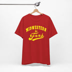 Midwestern AF Graphic Tee | Funny Midwest Culture Shirt with Vintage Style Yellow Print | Midwestern As F**k PG-13 Version - Anything AF