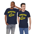 Midwestern AF Graphic Tee | Funny Midwest Culture Shirt with Vintage Style Yellow Print | Midwestern As F**k PG-13 Version - Anything AF