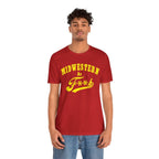 Midwestern AF Graphic Tee | Funny Midwest Culture Shirt with Vintage Style Yellow Print | Midwestern As F**k PG-13 Version - Anything AF