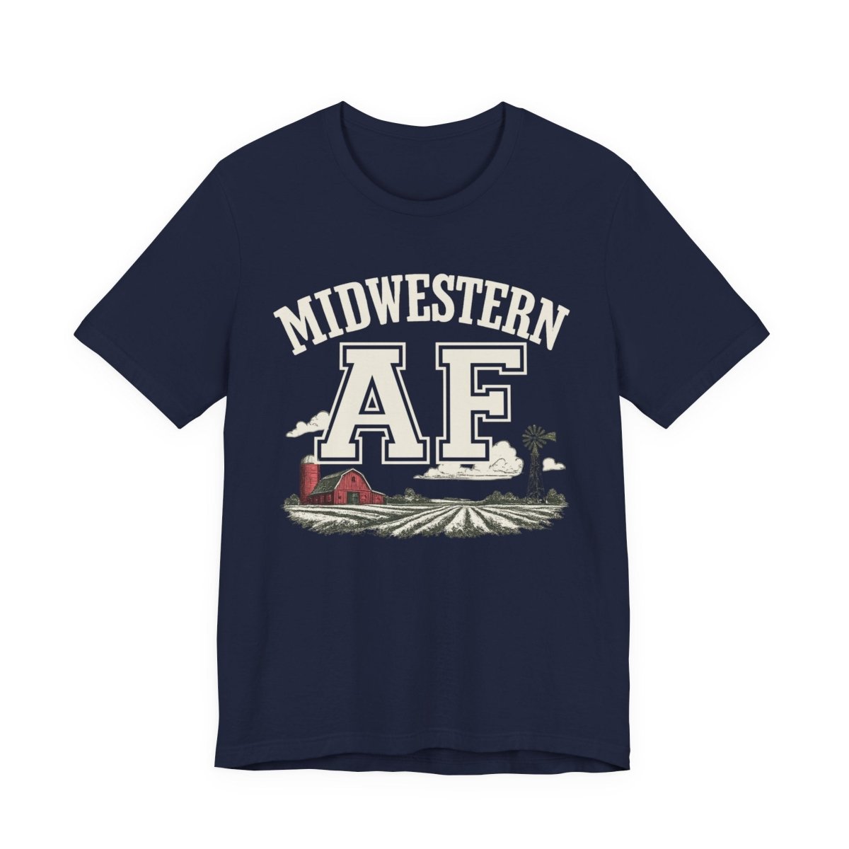 Midwestern AF T-Shirt – Farm Scene | Midwest Pride Graphic Tee - Anything AF