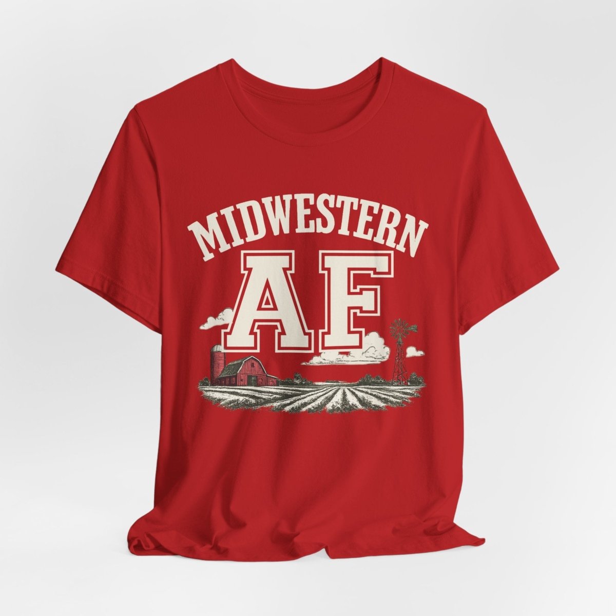 Midwestern AF T-Shirt – Farm Scene | Midwest Pride Graphic Tee - Anything AF