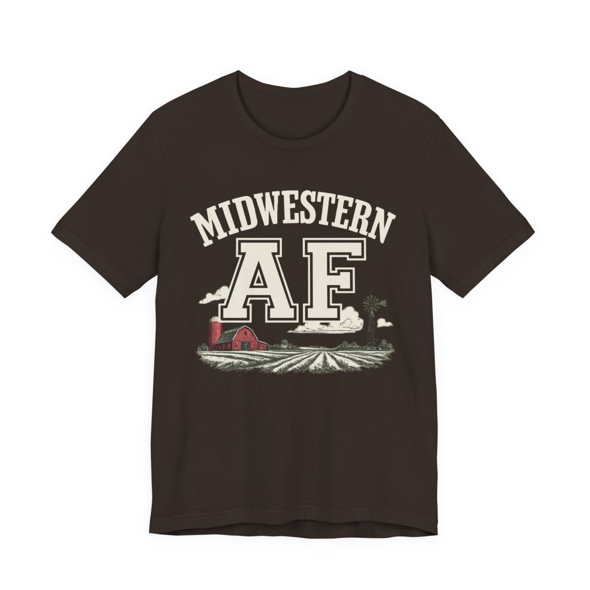 Midwestern AF T-Shirt – Farm Scene | Midwest Pride Graphic Tee - Anything AF