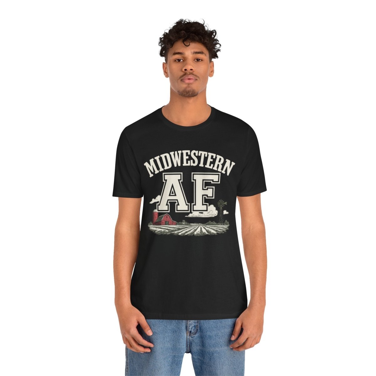 Midwestern AF T-Shirt – Farm Scene | Midwest Pride Graphic Tee - Anything AF