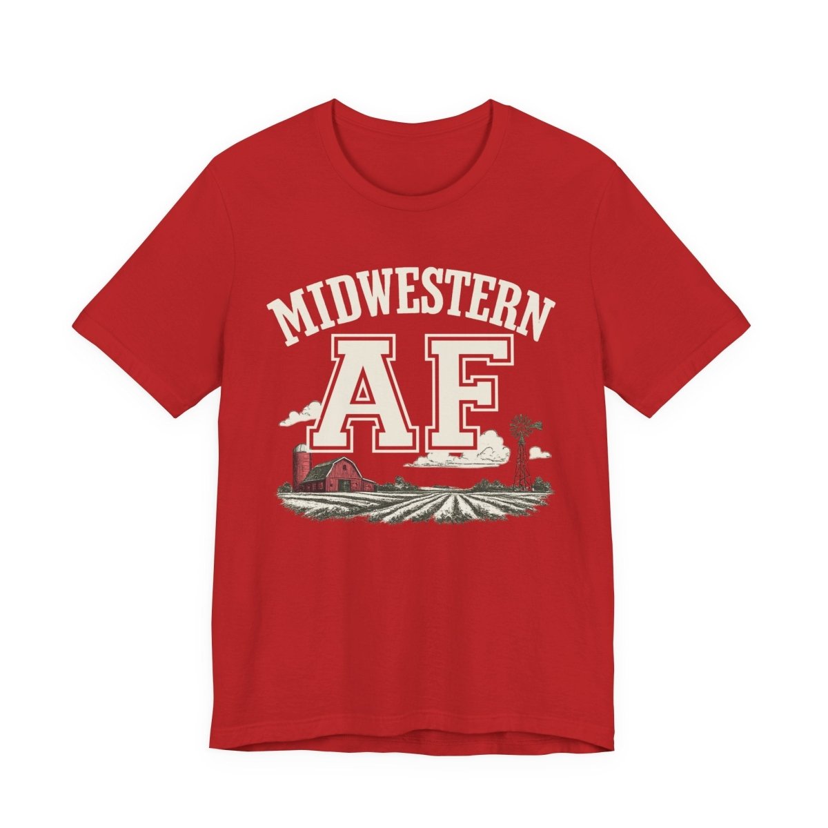 Midwestern AF T-Shirt – Farm Scene | Midwest Pride Graphic Tee - Anything AF