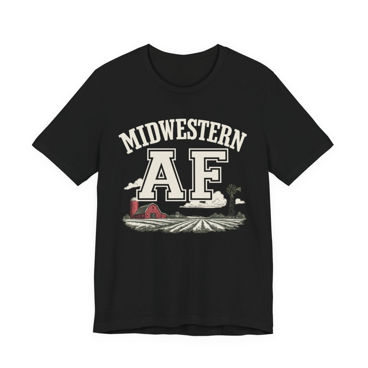 Midwestern AF T-Shirt – Farm Scene | Midwest Pride Graphic Tee - Anything AF