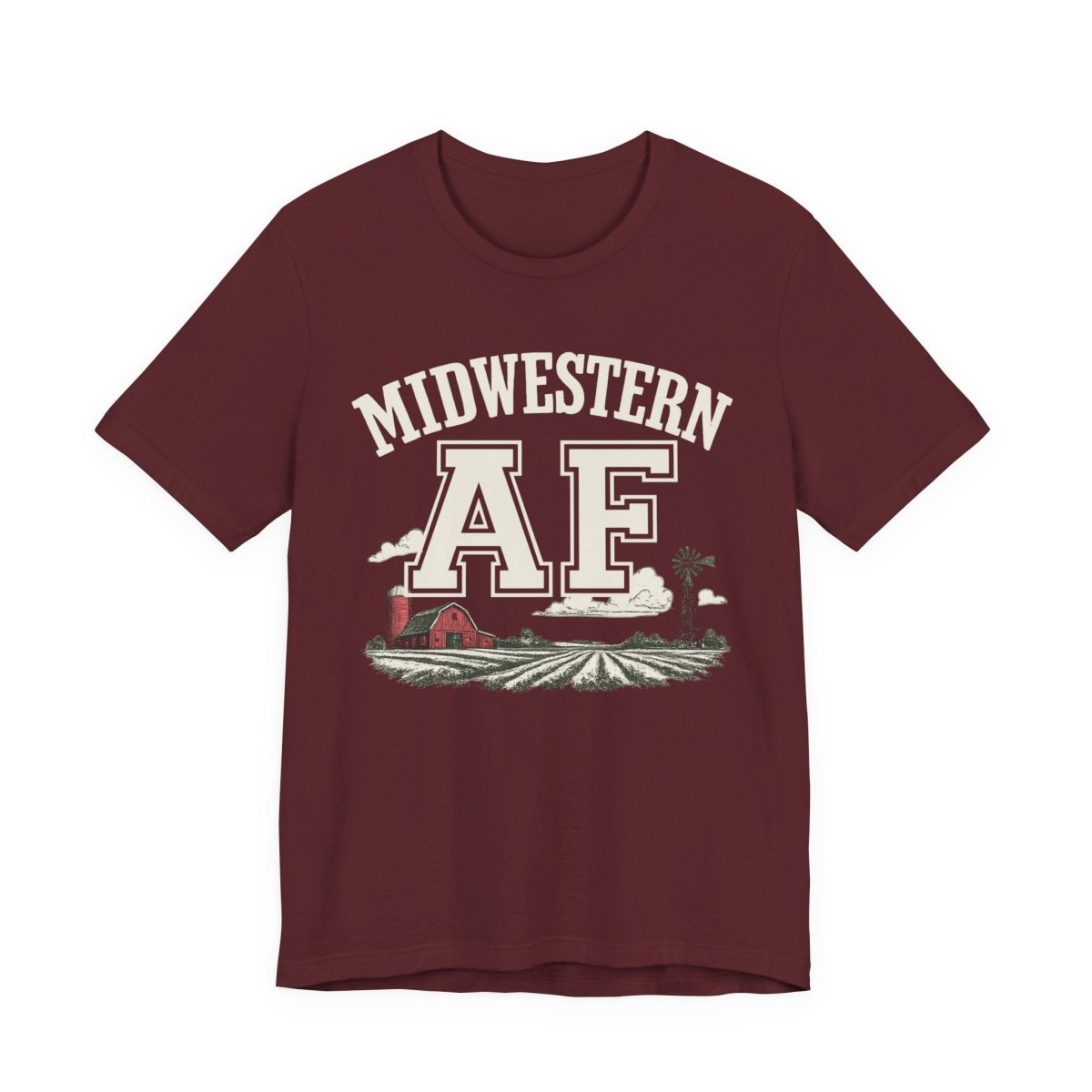 Midwestern AF T-Shirt – Farm Scene | Midwest Pride Graphic Tee - Anything AF