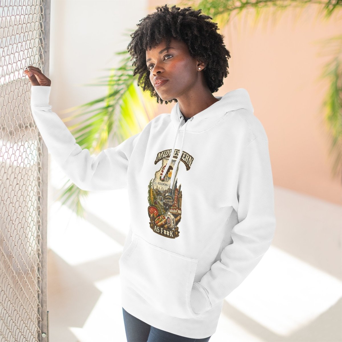 Midwestern As F**K Illinois Hoodie | Funny Illinois Pride Hoodie | Lane Seven LS14001 3-Panel Fleece | Slightly Salty Prairie State Hoodie - Anything AF