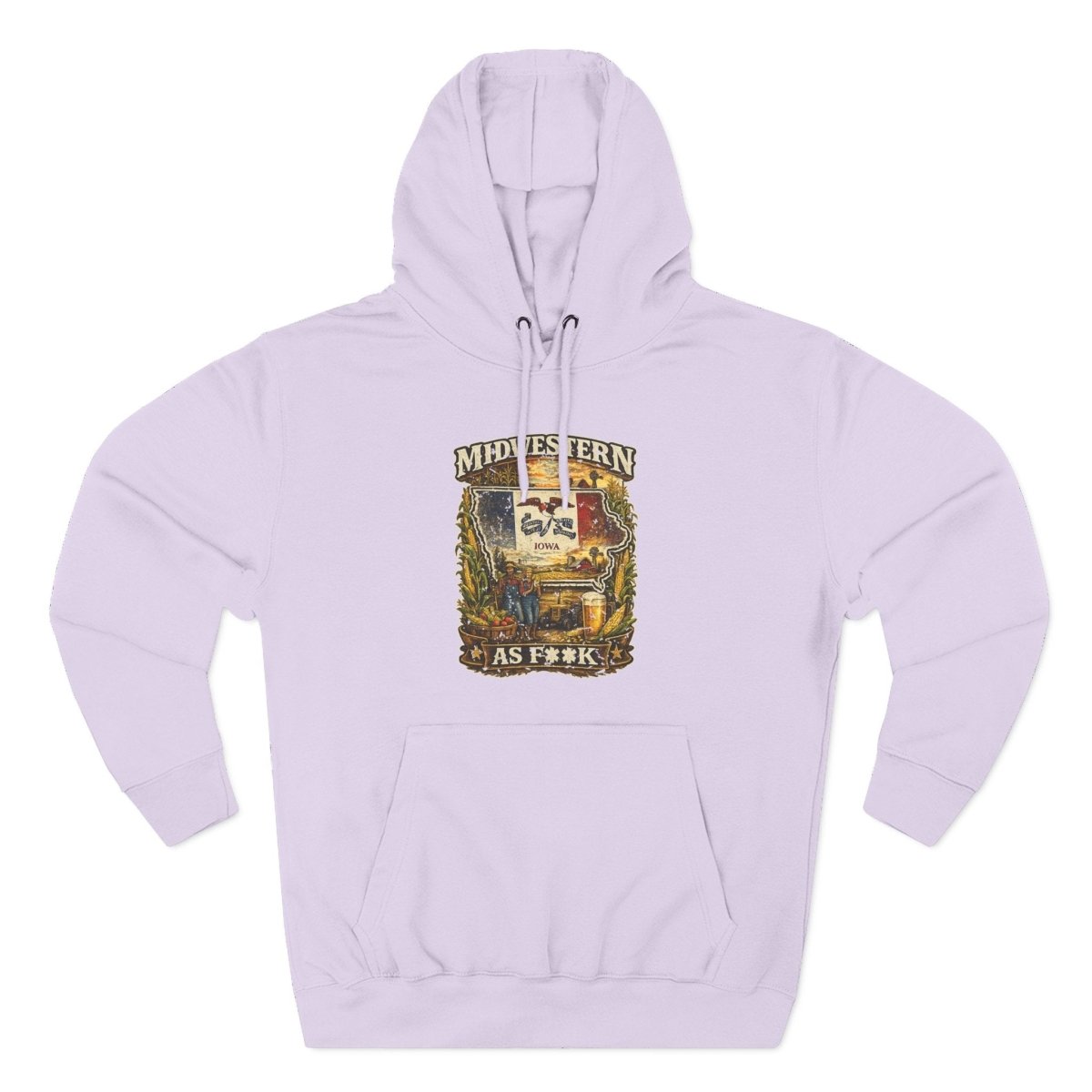 Midwestern As F**K Iowa Hoodie | Funny Iowa Pride Hoodie | Lane Seven LS14001 3-Panel Fleece | Slightly Salty Hawkeye State Hoodie - Anything AF