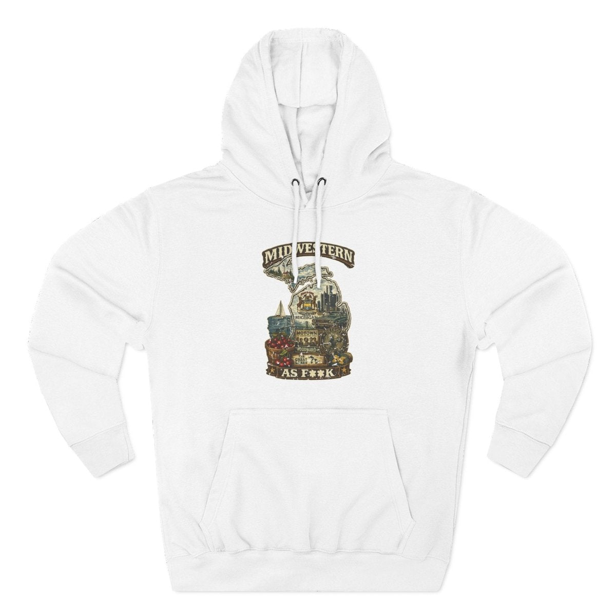 Midwestern As F**K Michigan Hoodie | Funny Michigan Pride Hoodie | Lane Seven LS14001 3-Panel Fleece | Slightly Salty Wolverine State Hoodie - Anything AF