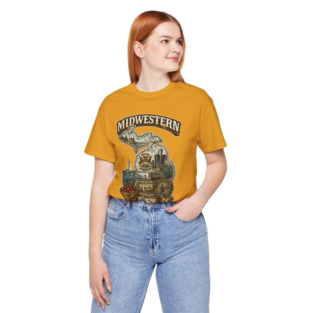 Midwestern As F**K Michigan T-Shirt | Funny Michigan Pride Tee | Bella + Canvas 3001 | Slightly Salty Wolverine State Shirt - Anything AF