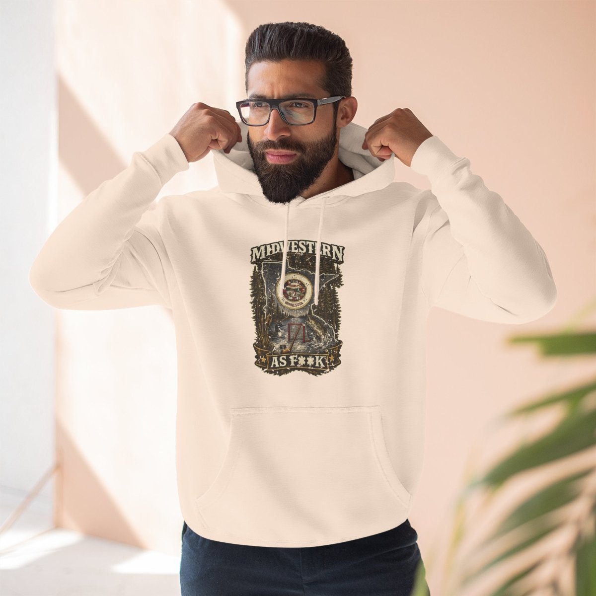 Midwestern As FK Minnesota Hoodie | Funny Minnesota Pride Hoodie | Lane Seven LS14001 3-Panel Fleece | Slightly Salty Edition - Anything AF