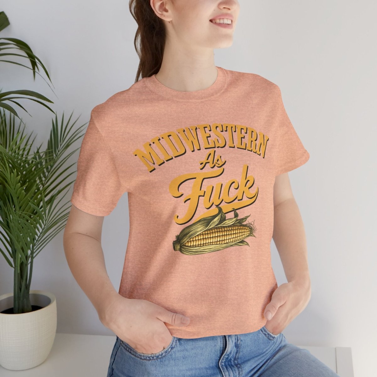 Midwestern As Fuck Corn Graphic T-Shirt | No Filter Edition | Bella + Canvas 3001 Unisex Tee - Anything AF