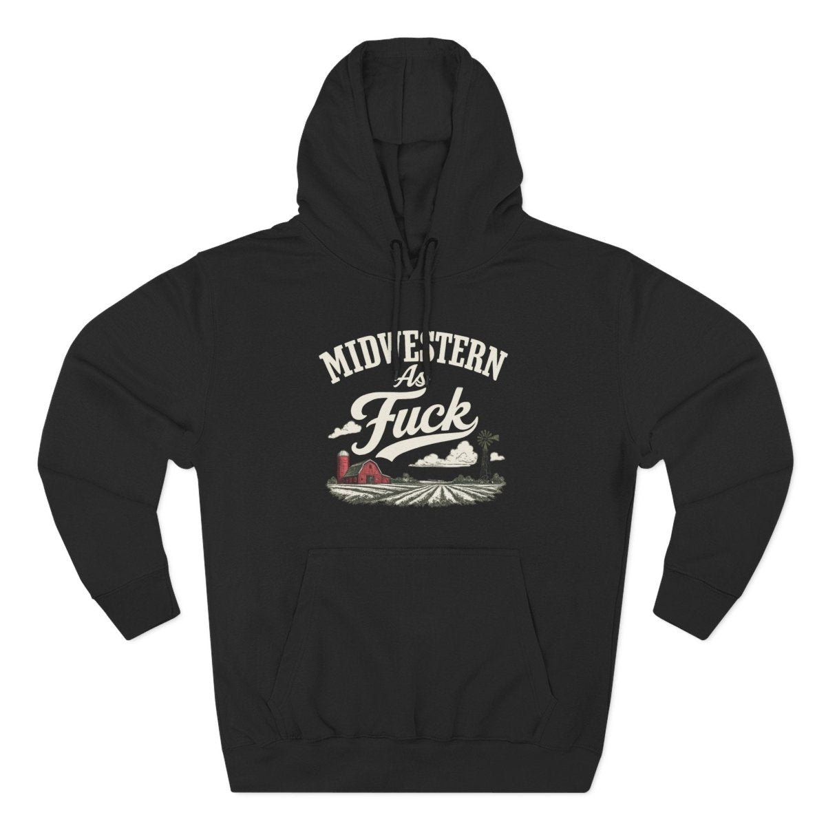 Midwestern As FUCK Farm Scene Hoodie for Dark Colors | No Filter Edition | Lane Seven LS14001 Unisex Hoodie - Anything AF
