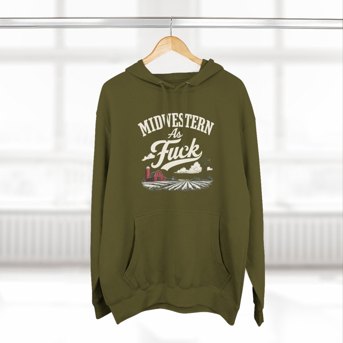 Midwestern As FUCK Farm Scene Hoodie for Dark Colors | No Filter Edition | Lane Seven LS14001 Unisex Hoodie - Anything AF